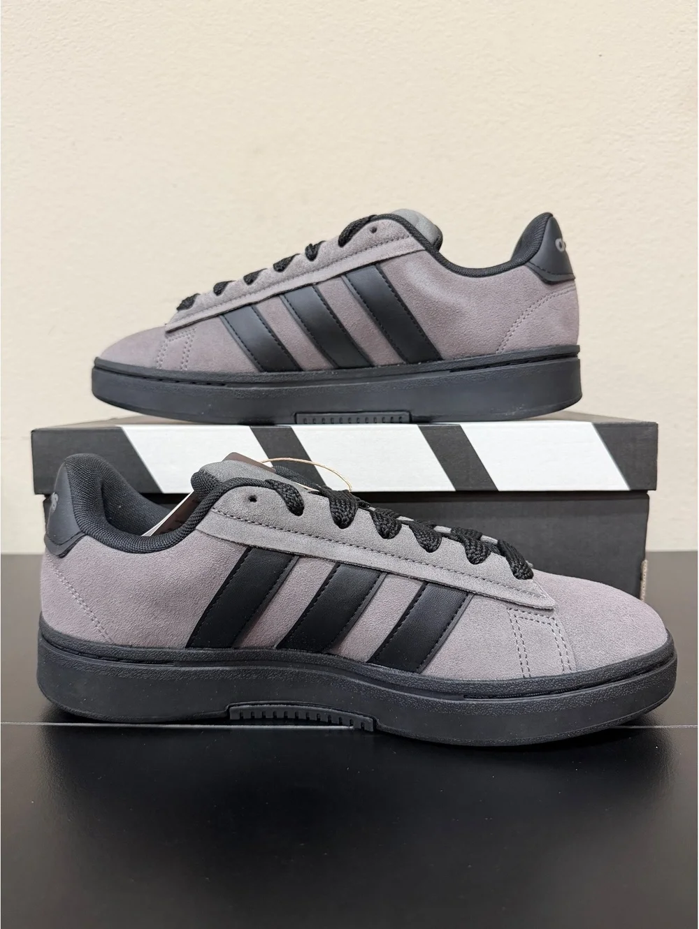 Size 9 - Adidas Grand Court Alpha 00s “Charcoal Black”